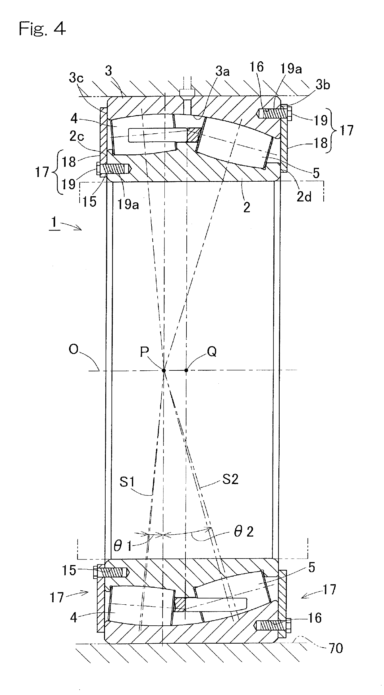 Double-row self-aligning roller bearing and protrusion prevention jig