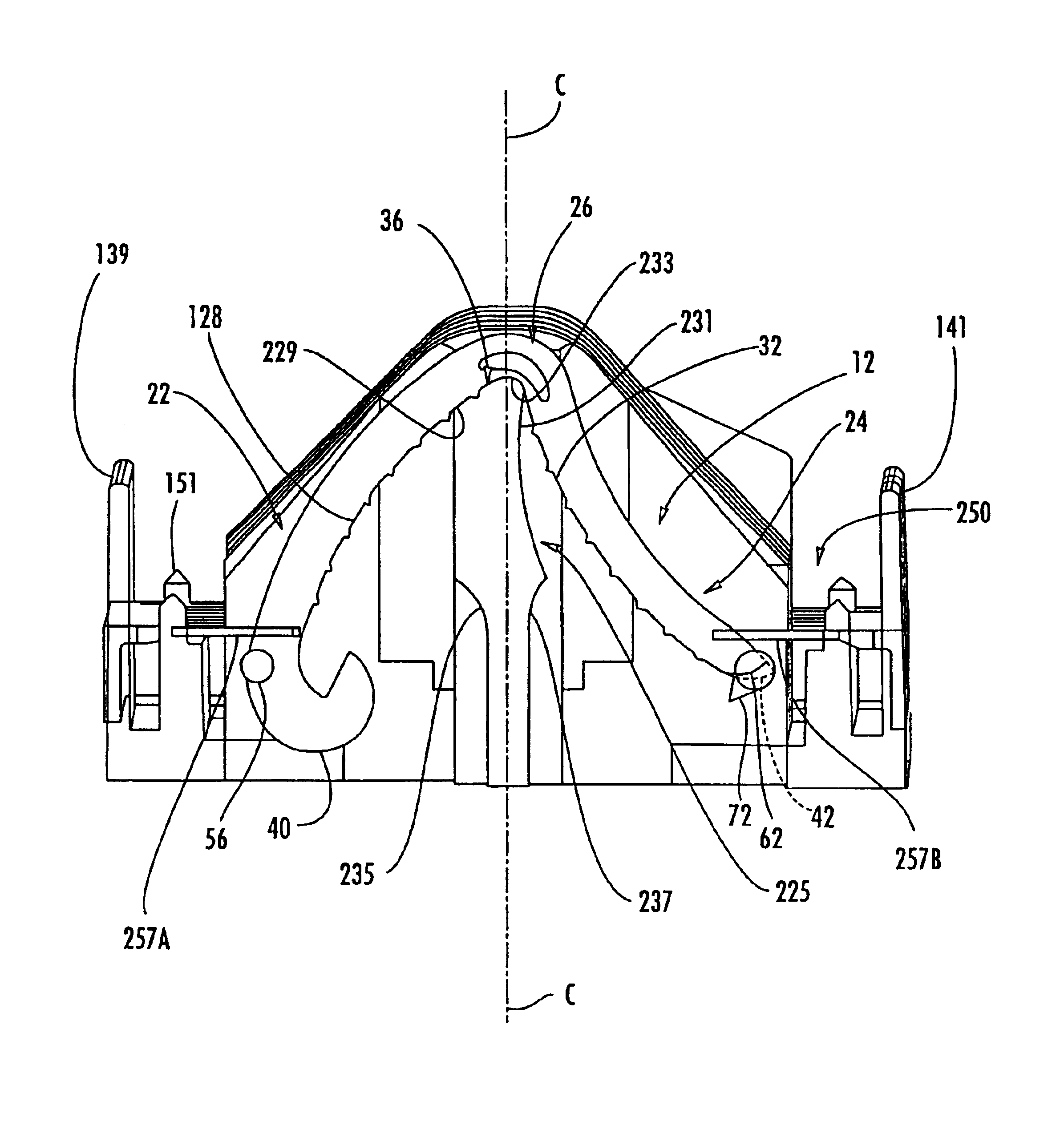 Cartridge for holding asymmetric surgical clips