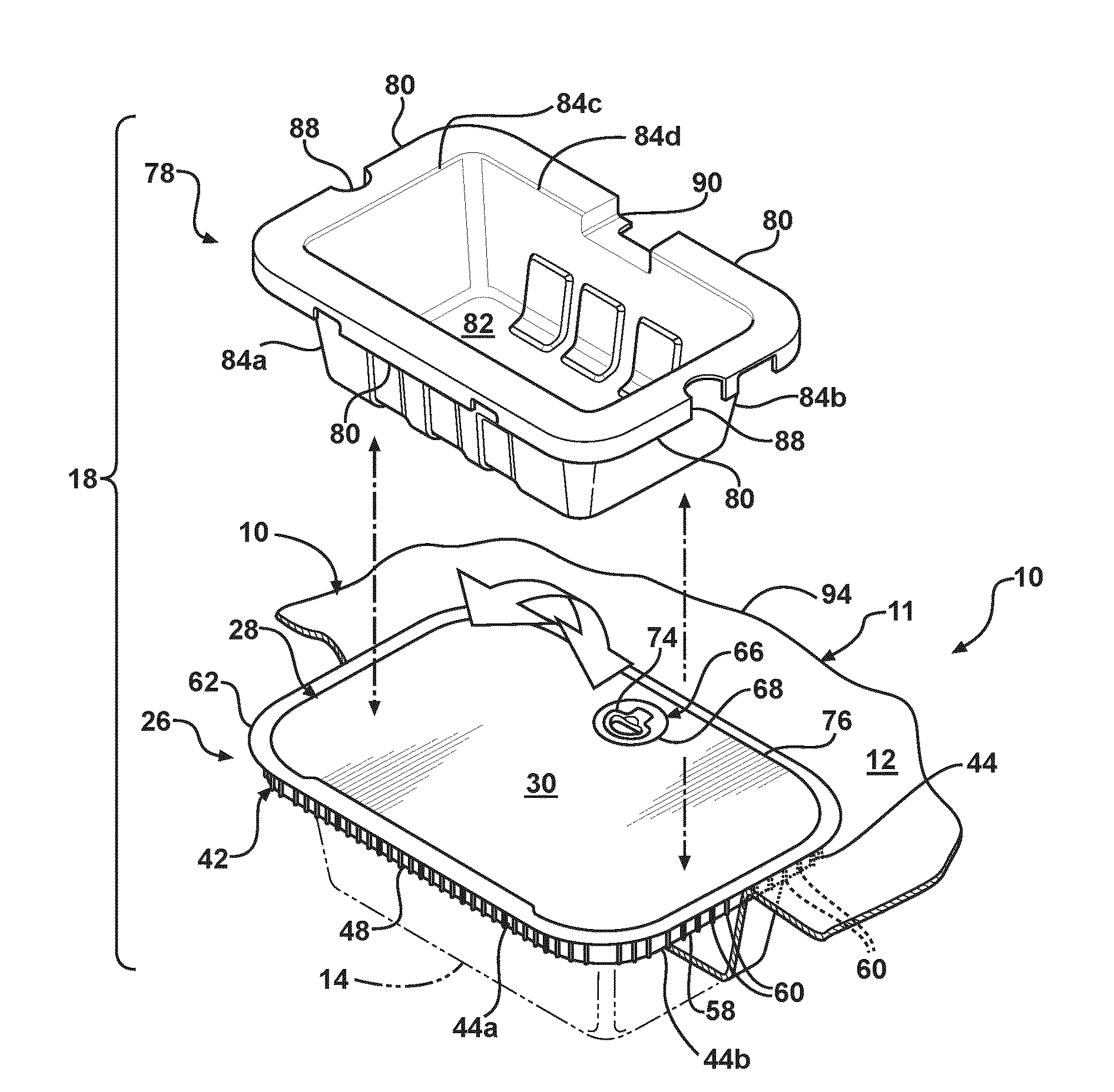 Removable in-floor storage device