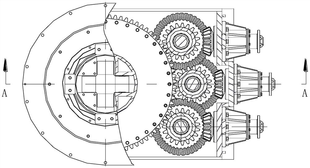 A bottom-mounted multi-input rotary turntable device