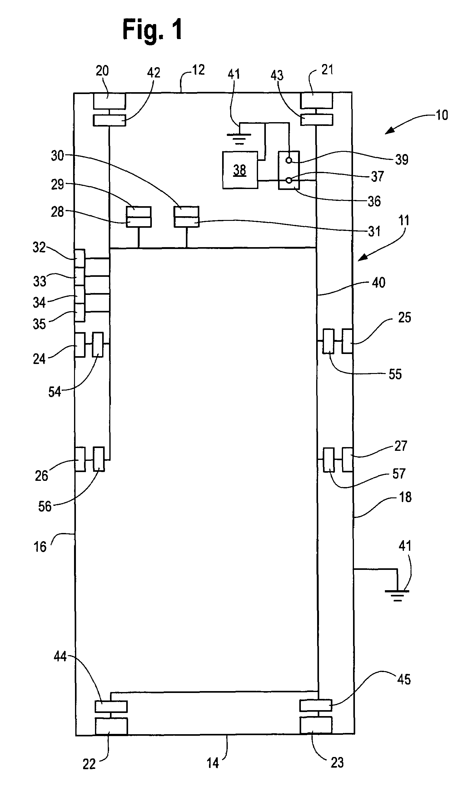 Circuit for reducing the wiring needed to control the functions of a vehicle
