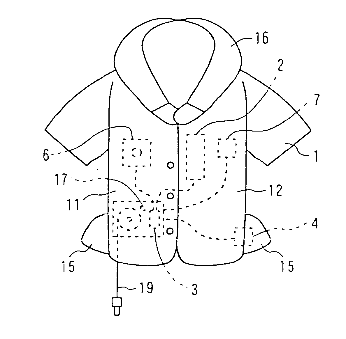 Wearable air bag device