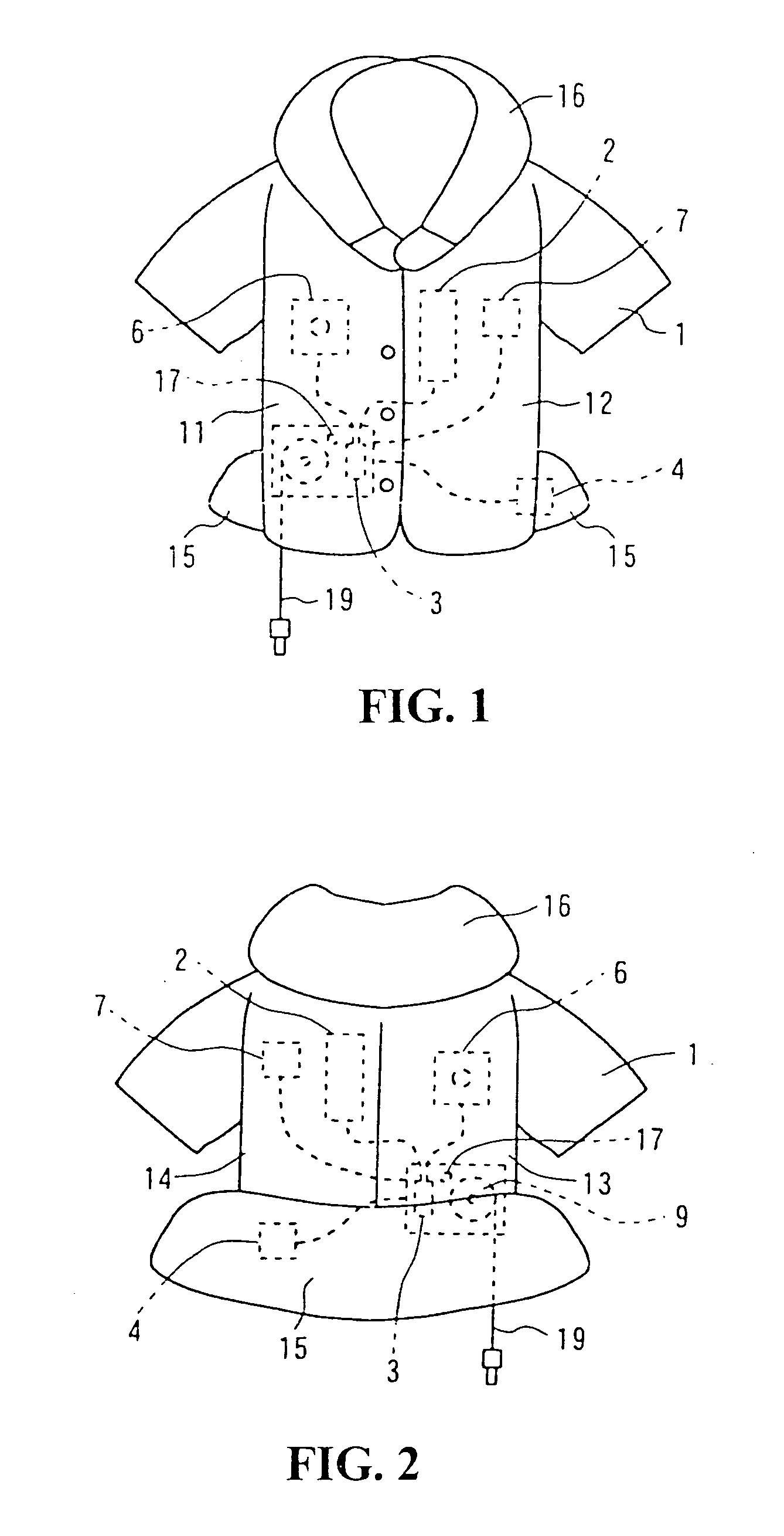 Wearable air bag device