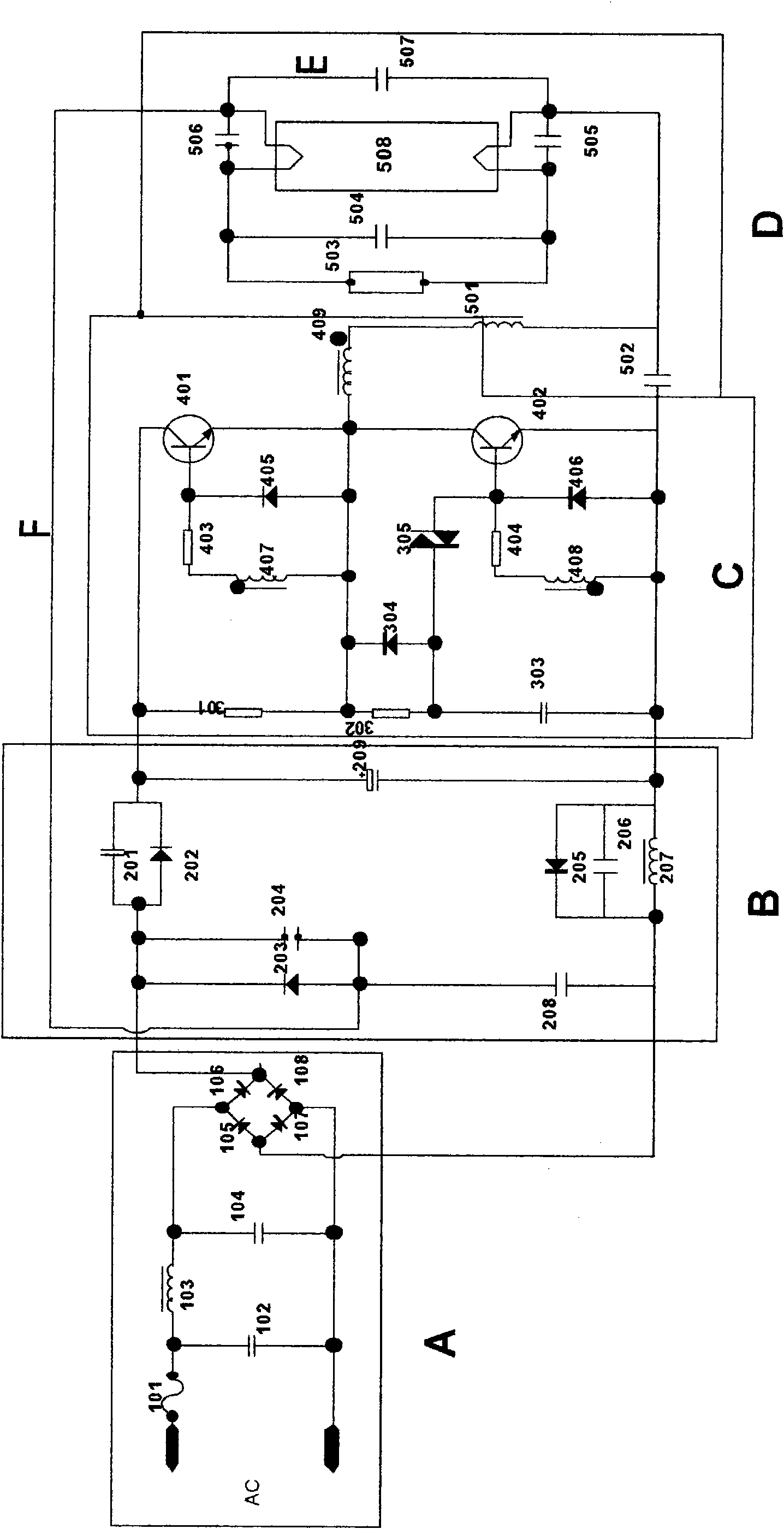 Electronic ballast circuit adaptable to common light adjustor to adjust light