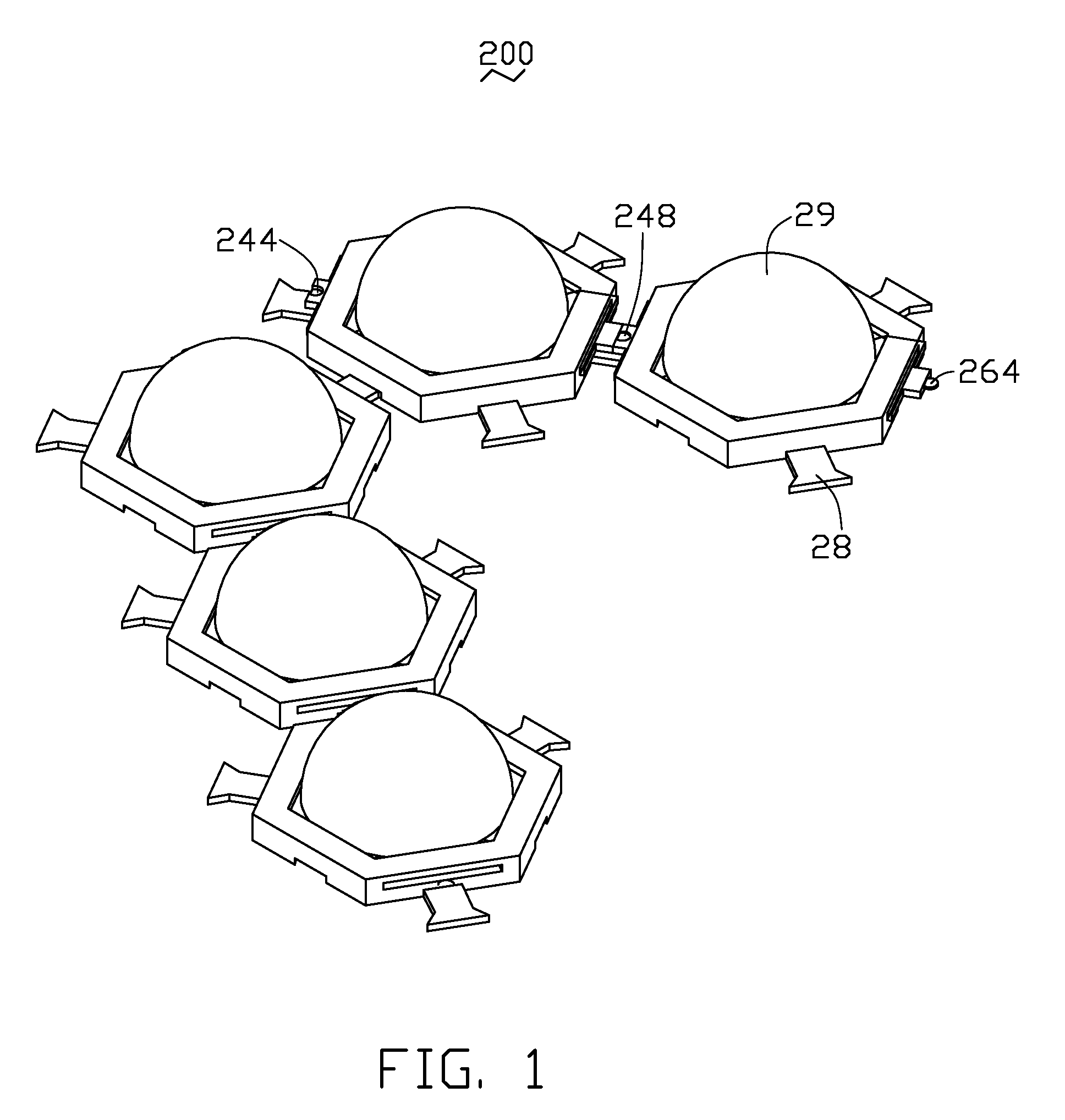 LED assembly with separated thermal and electrical structures thereof