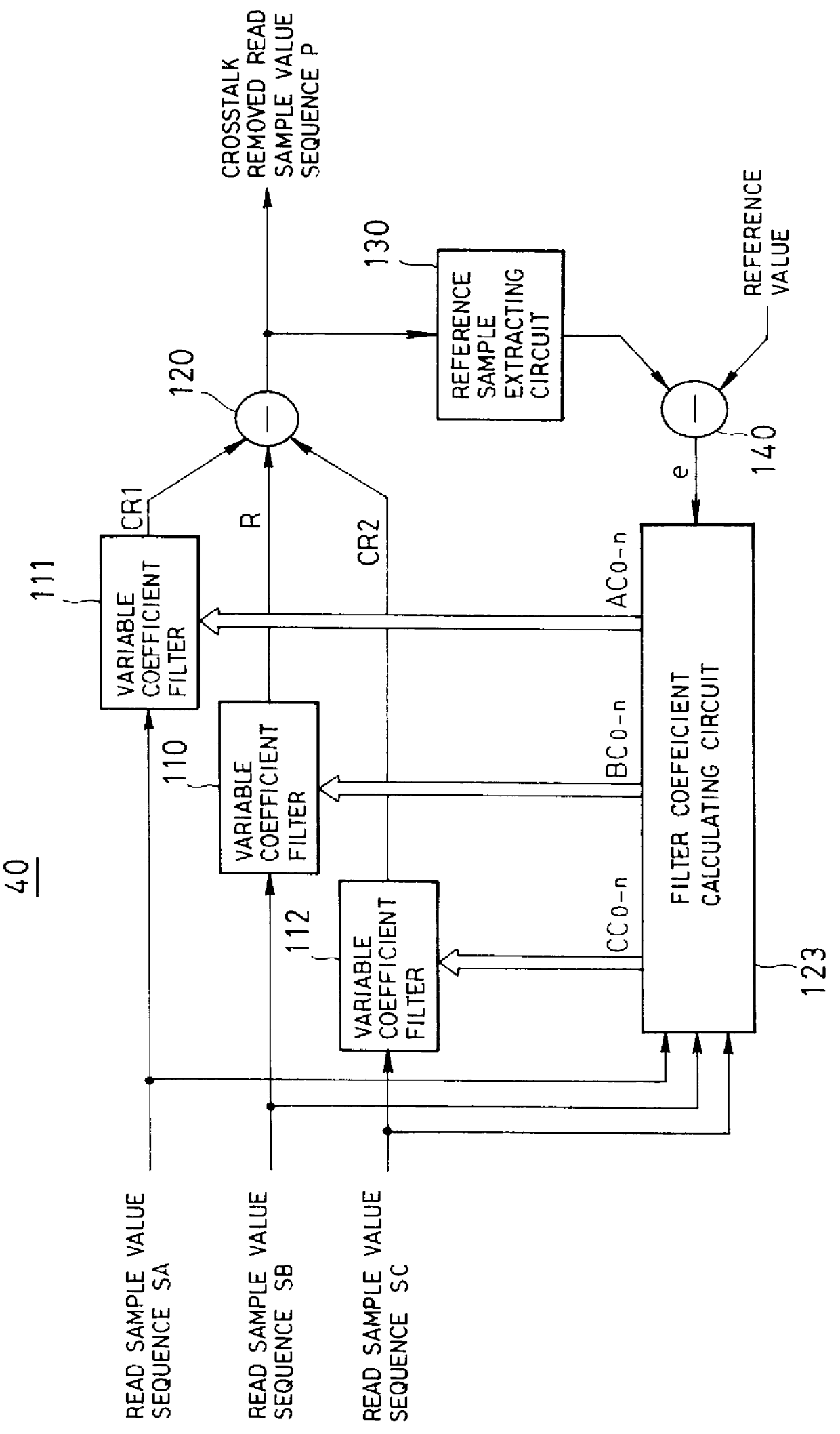 Crosstalk removing device for use in recorded information reproducing apparatus