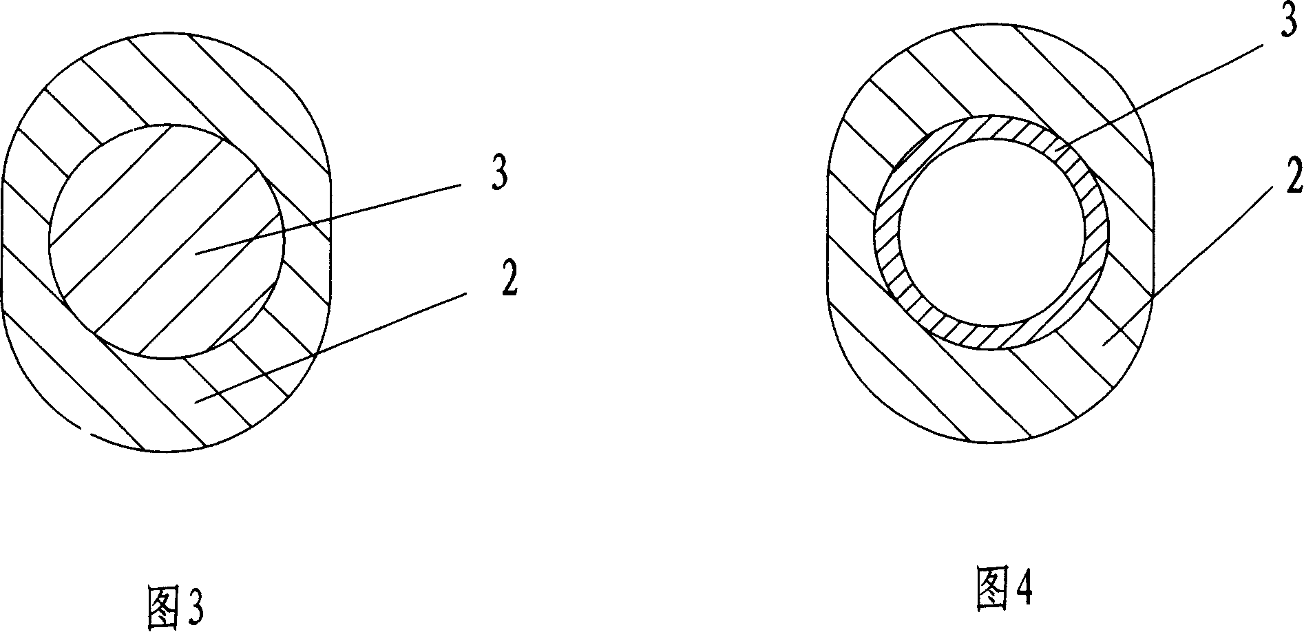 Method for molding pole type tool handle with reinforced core
