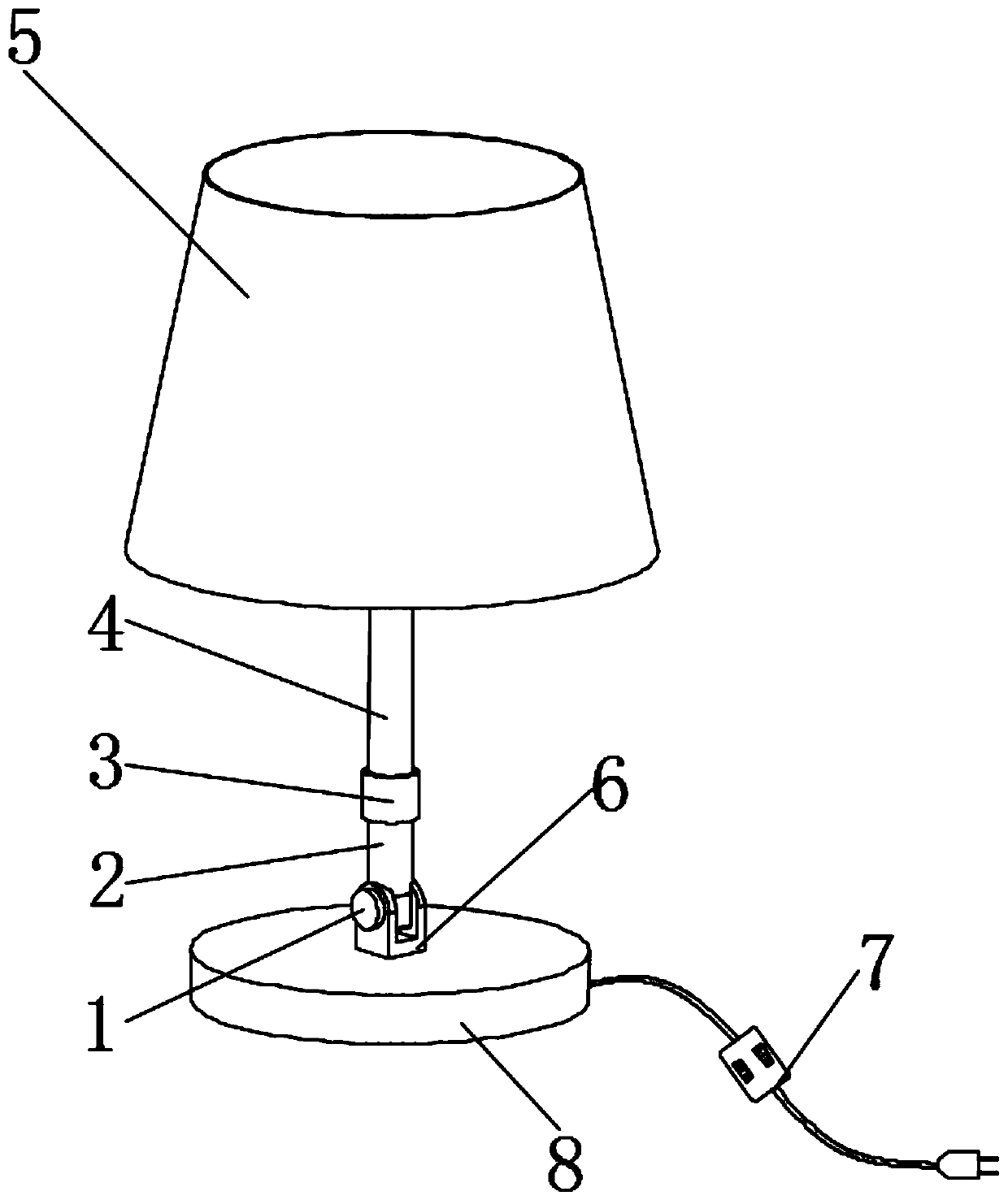 LED bedside lamp capable of adjusting lighting range