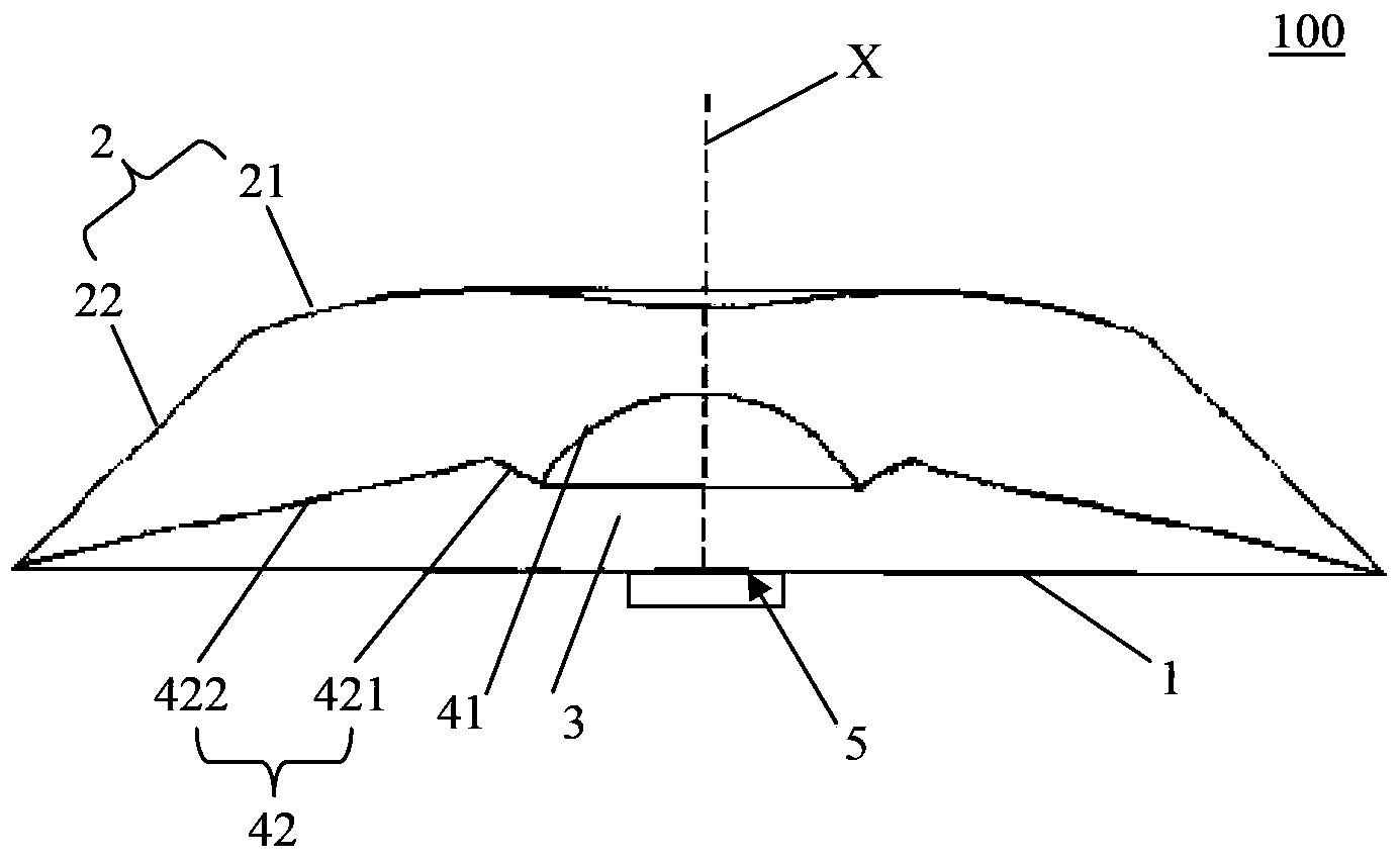 Lens for lighting device and lighting device with same