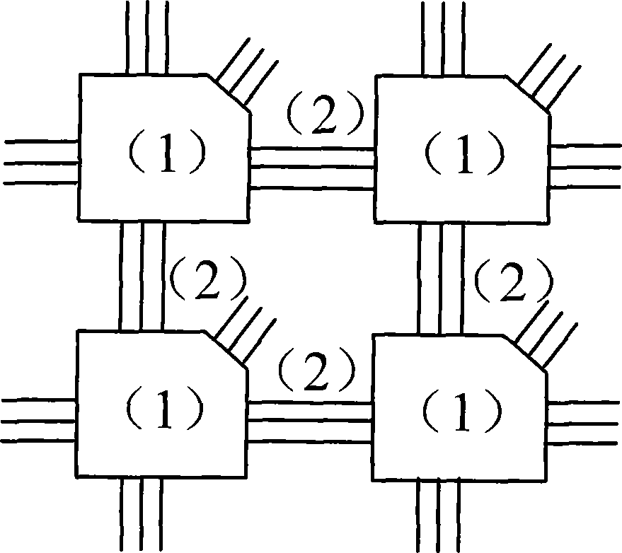 Virtual test bus circuit for network-on-chip system and test method thereof