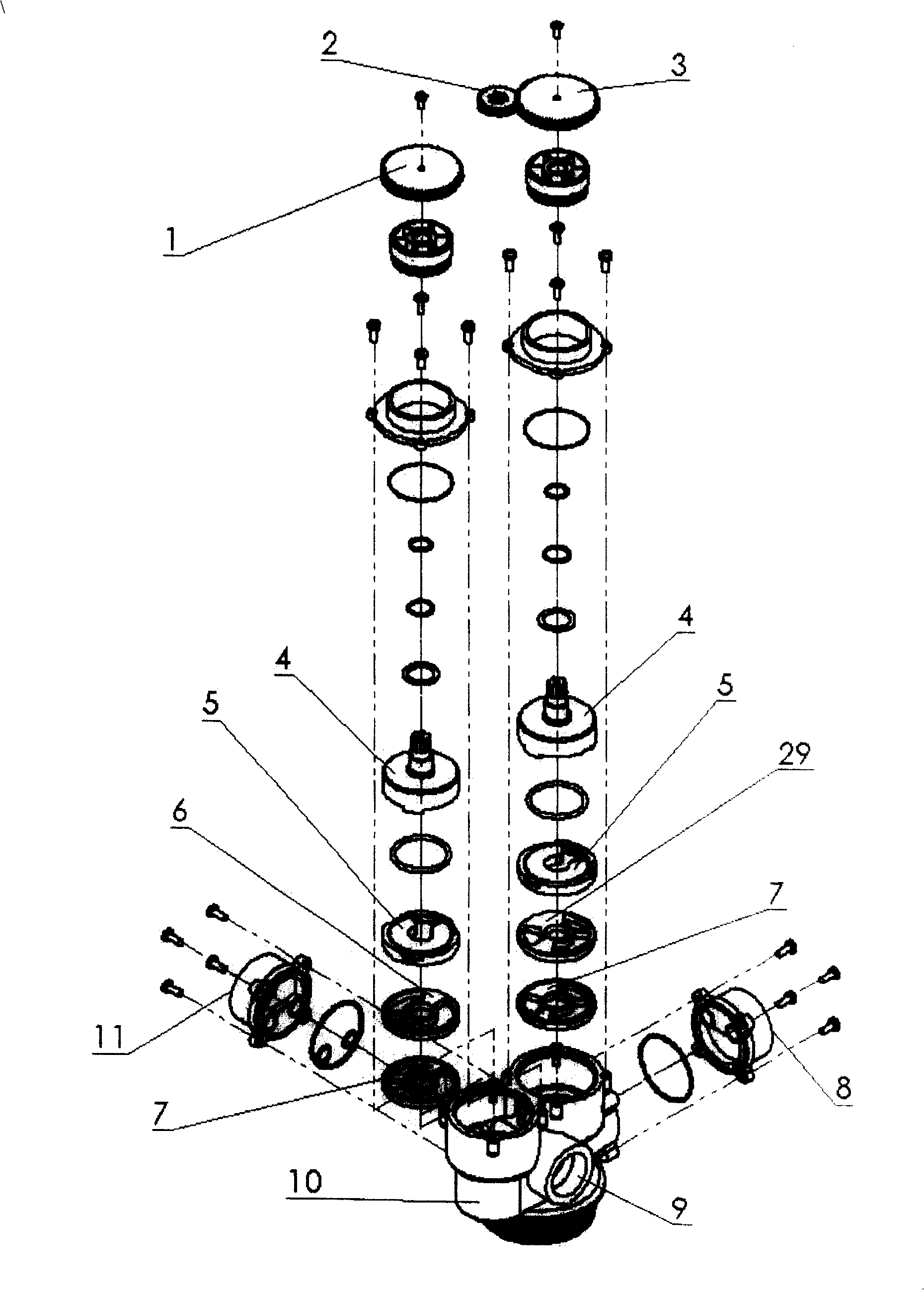 Multipath water treatment control valve