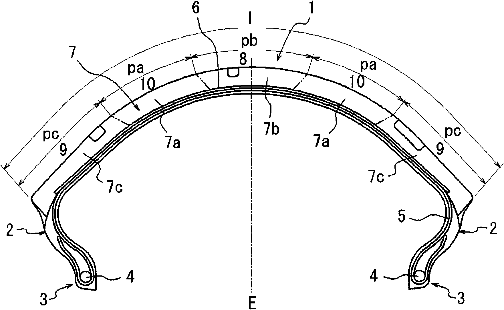 Pneumatic tire for two-wheeled motor vehicle