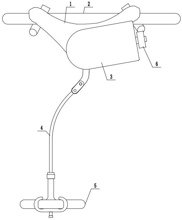 Waist-mounted walking aid for patients with movement disorders of one lower limb