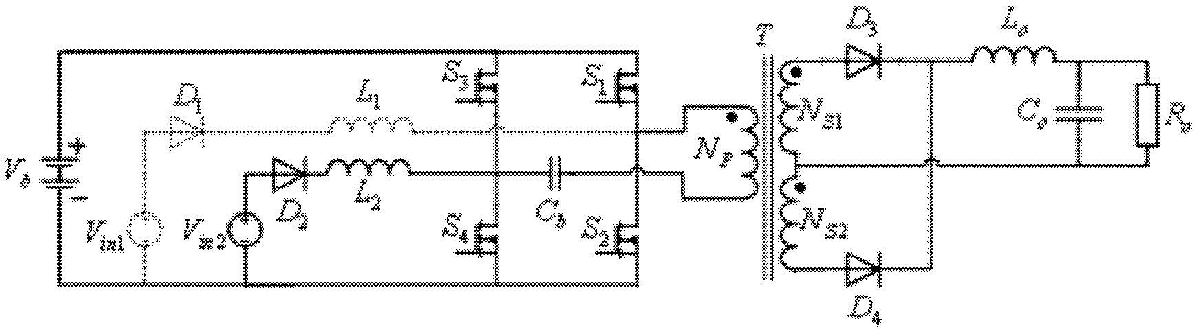 Four-port direct-current converter