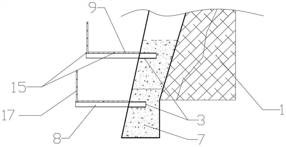 Cantilever support platform, roof retaining wall and construction method