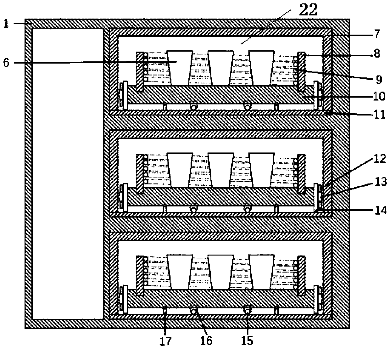 Drawer type low-melting-point metal high-flux melting device