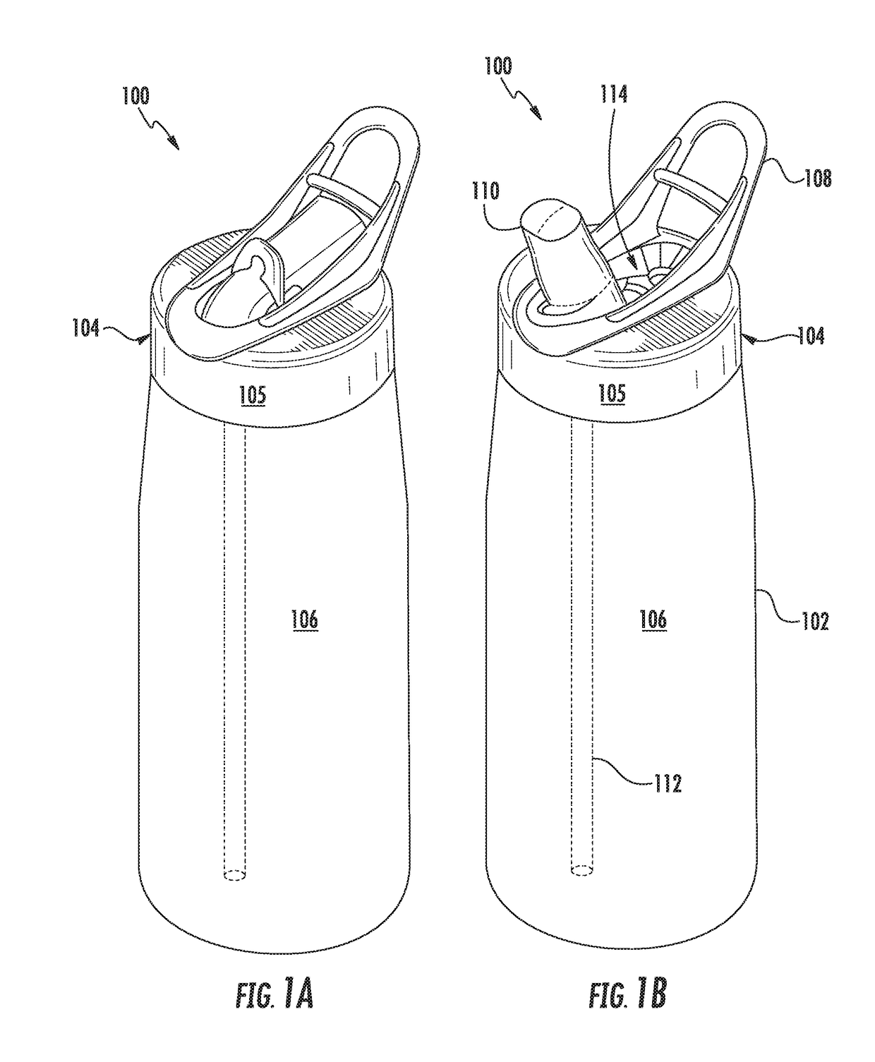 Refillable design for a closed water bottle