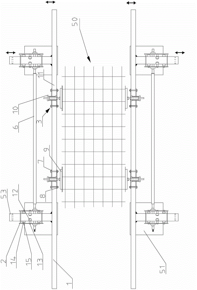Stepless adjustment and alignment device for welded mesh