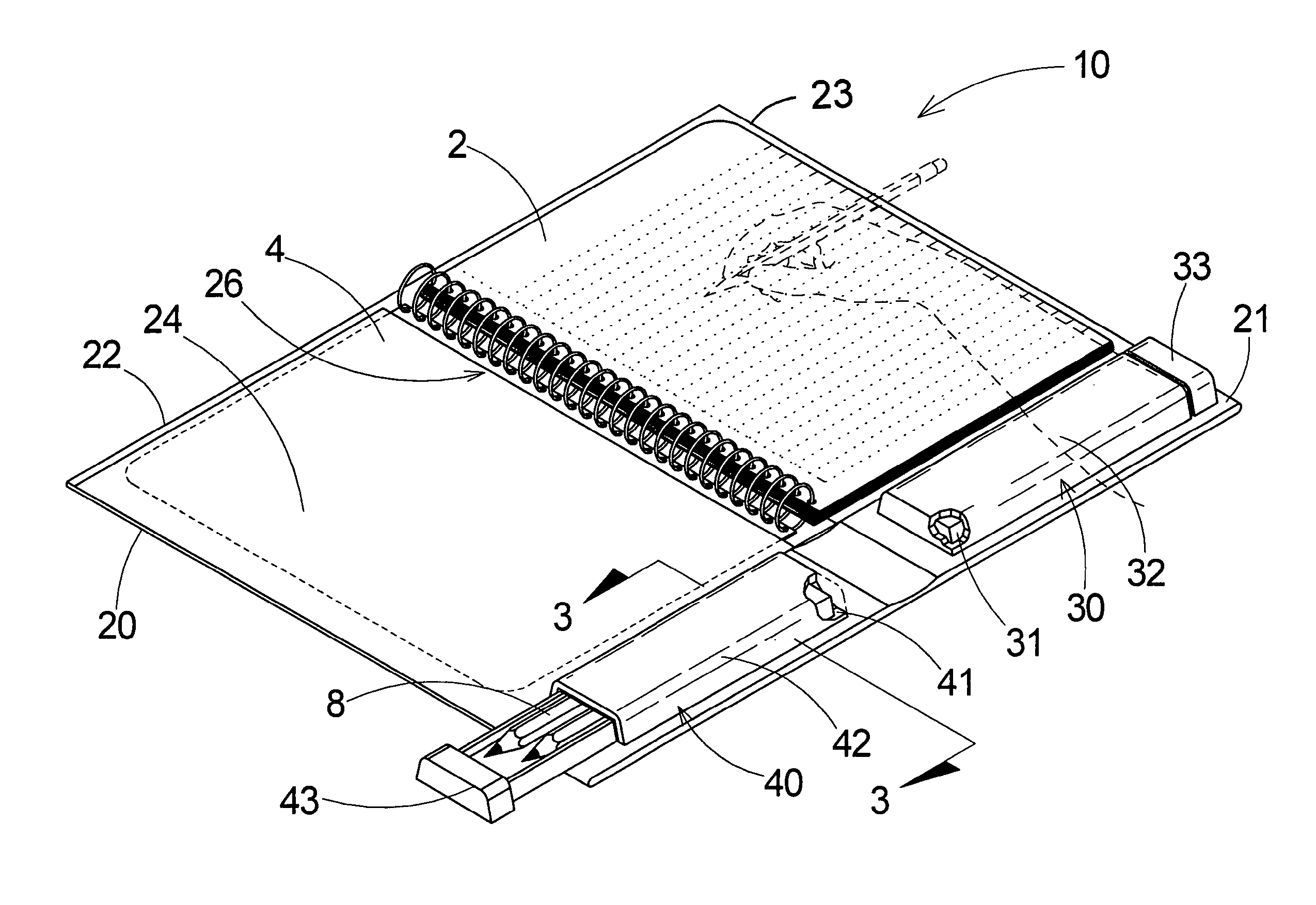 Notebook cover assembly with ergonomic support