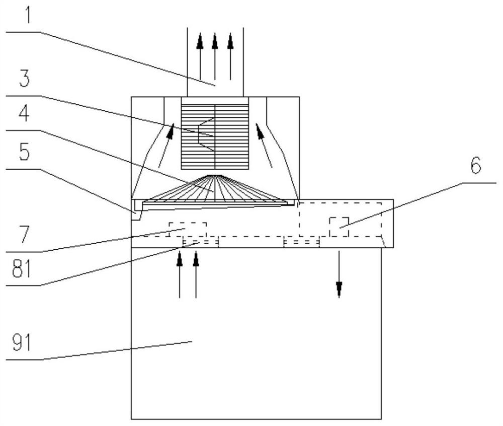 Extractor hood with high-efficiency trapping function