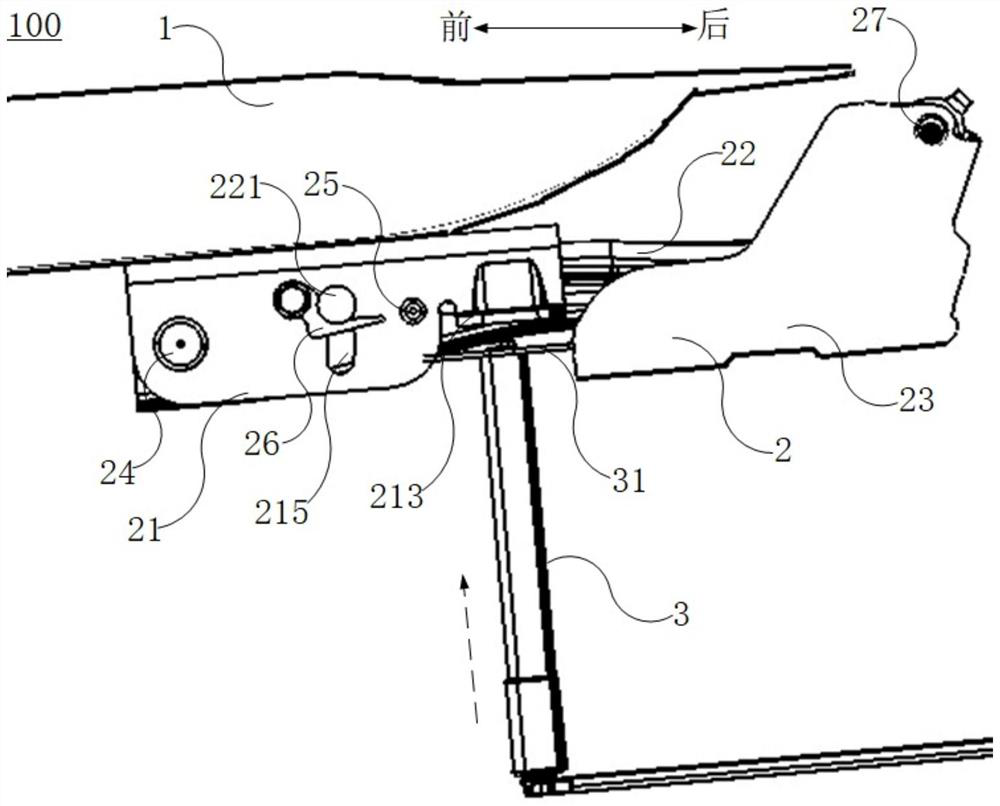 Engine hood structure and vehicle with same