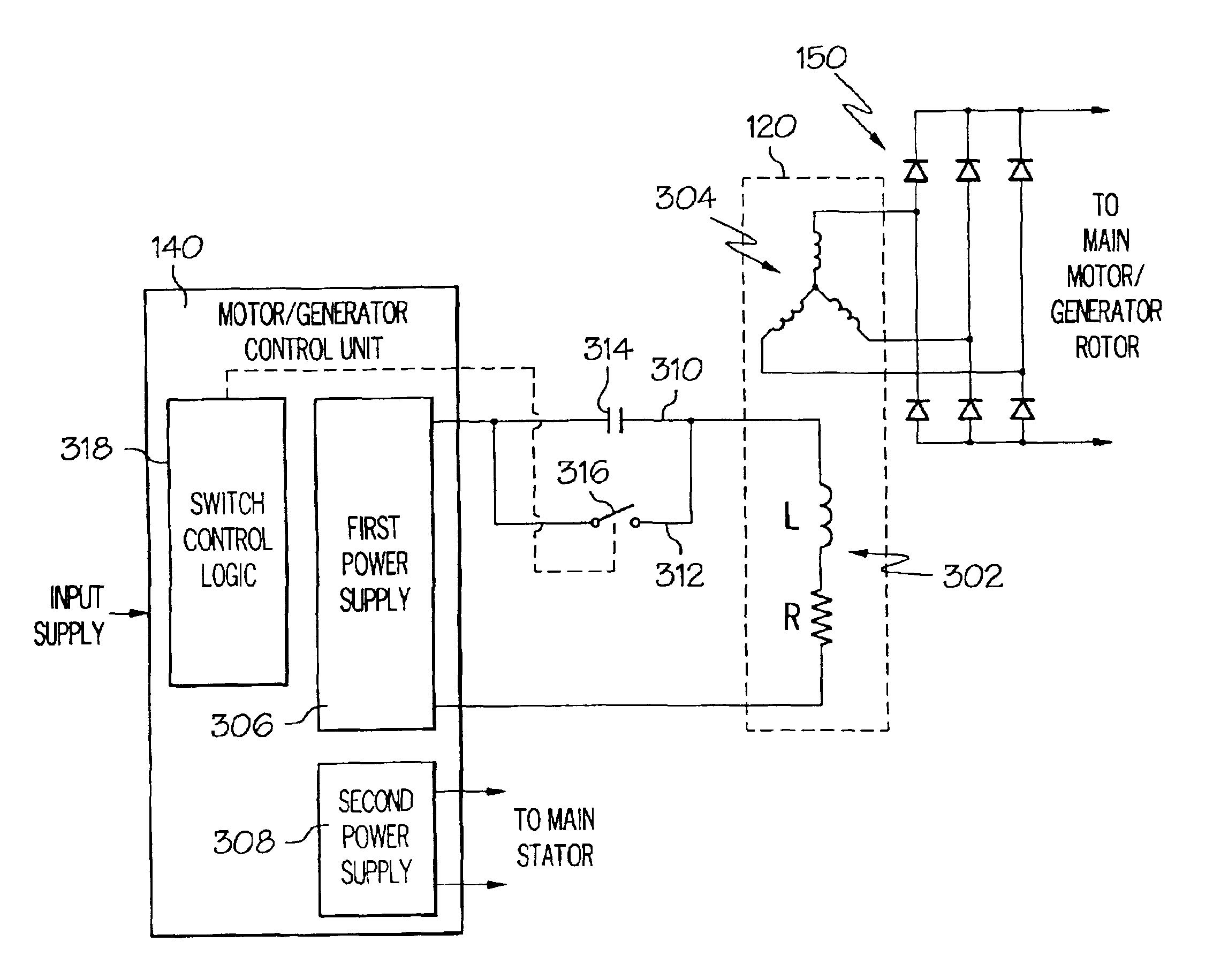 Gas turbine engine starter-generator exciter starting system and method including a capacitance circuit element