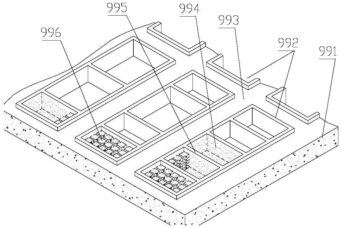 Feeding machine with metering mouths and leaked material receiving device