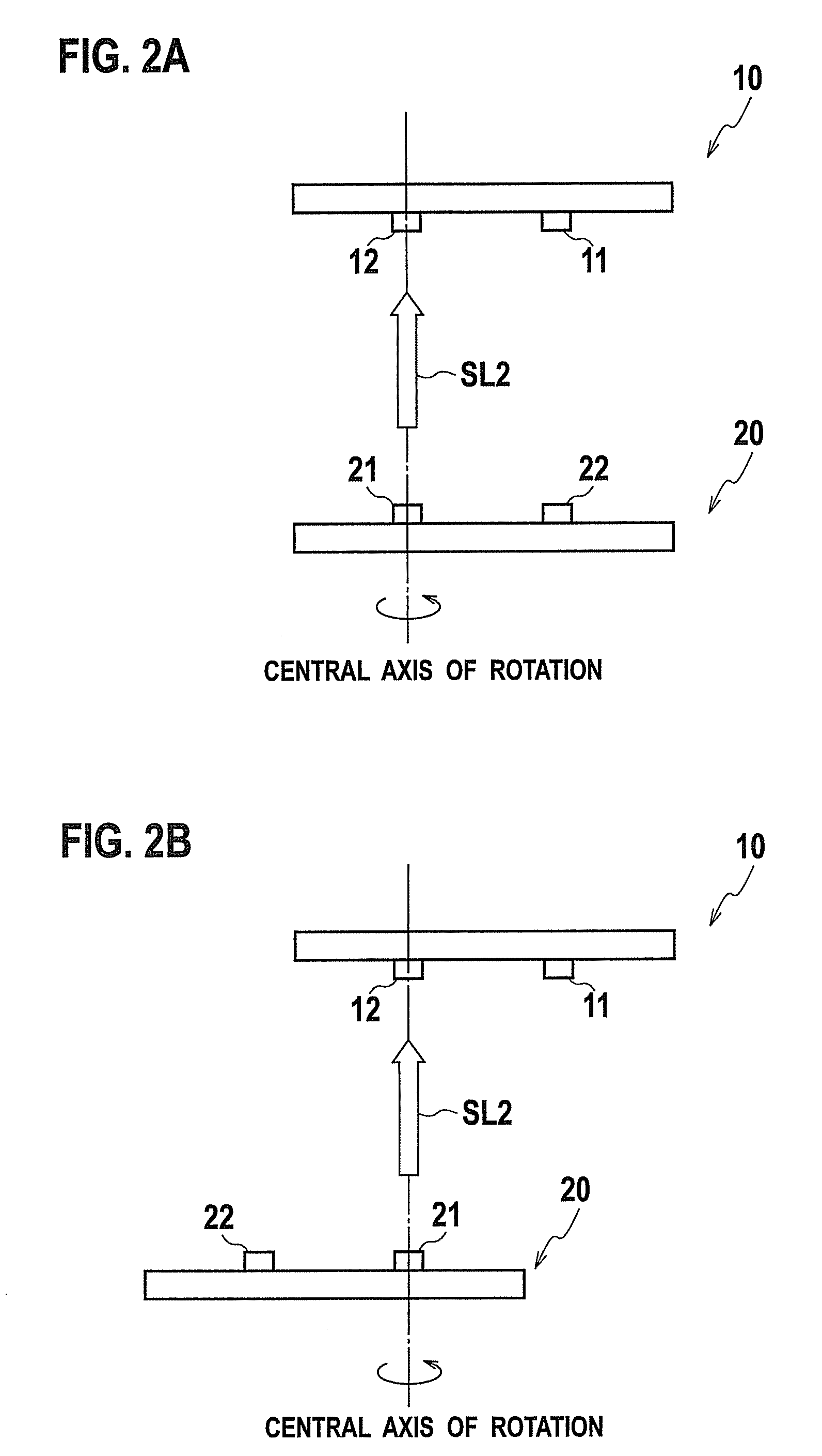 Optical space transmission device including rotatable member