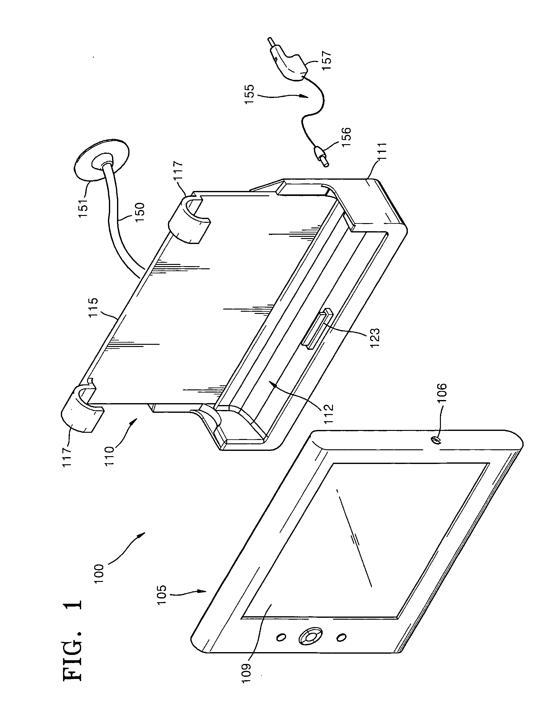 Cradle for use with a portable electronic appliance and a portable electronic appliance set including the cradle