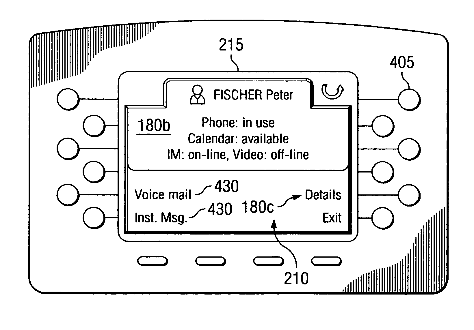 Voice terminal for dialing by name with presence