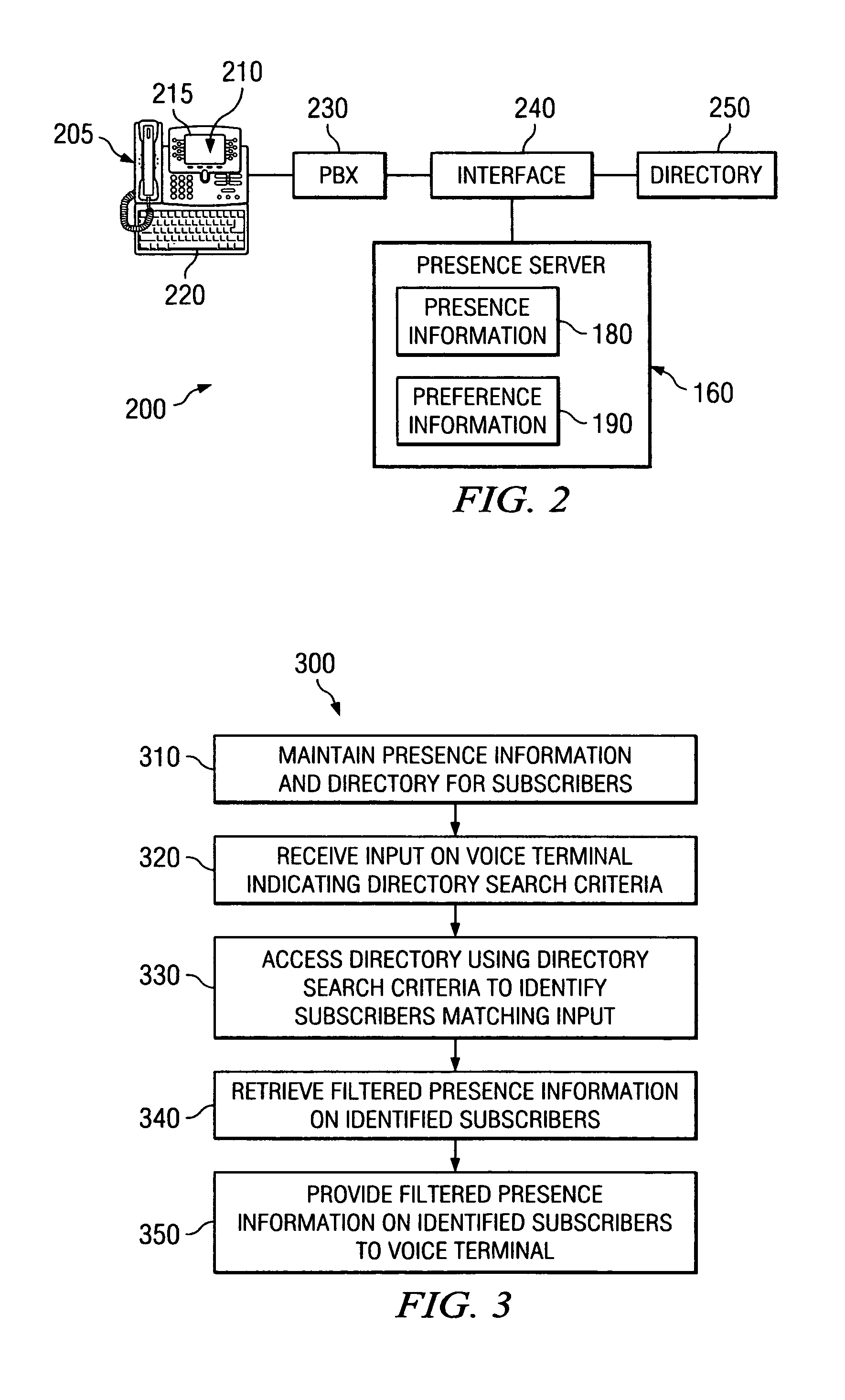 Voice terminal for dialing by name with presence