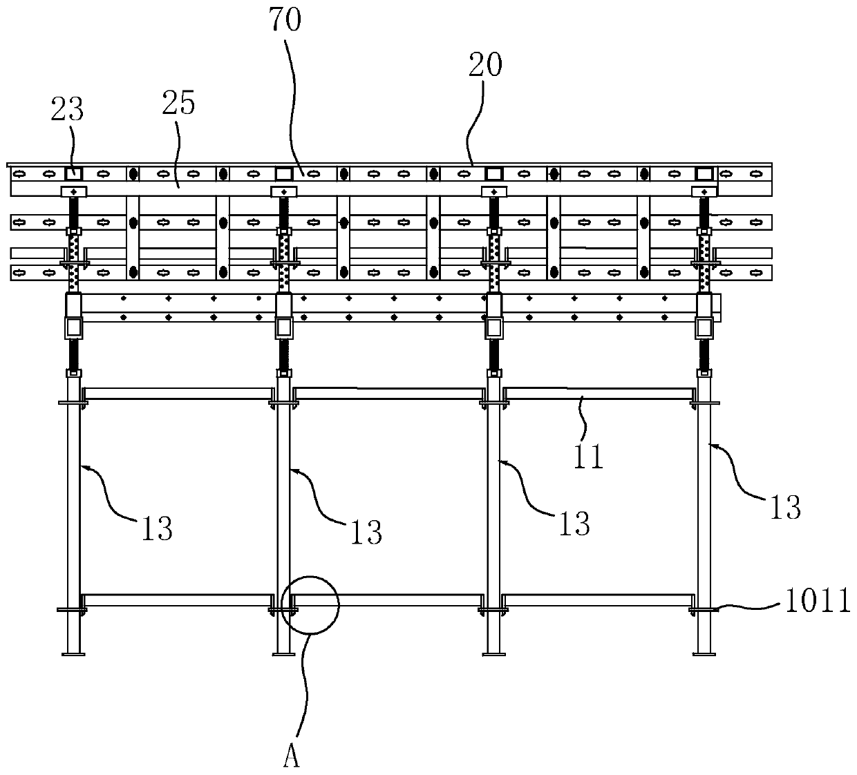 Building wood formwork beam and slab steel keel support system and reinforcing method thereof