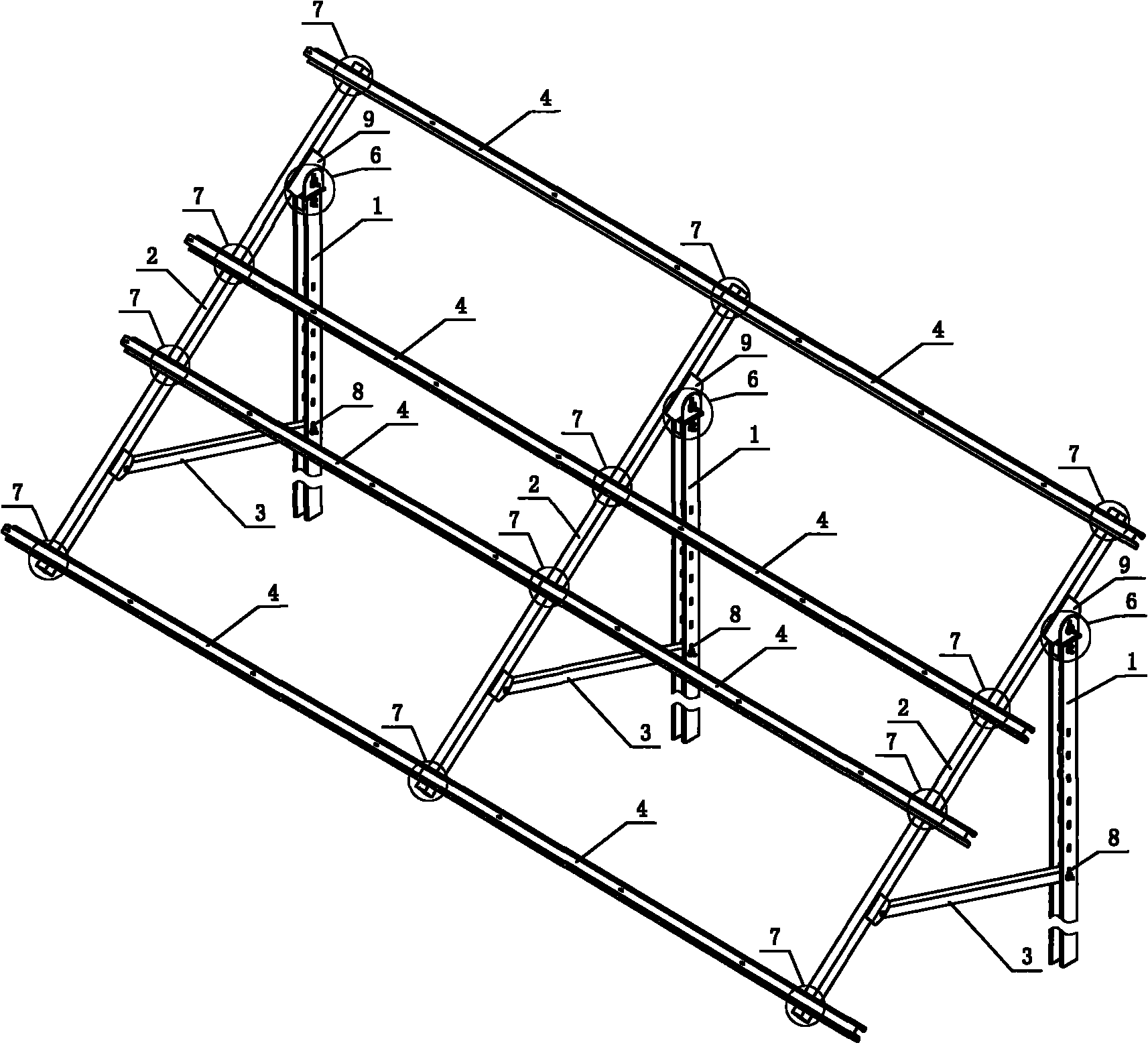 Pile-column integrated ground photovoltaic bracket