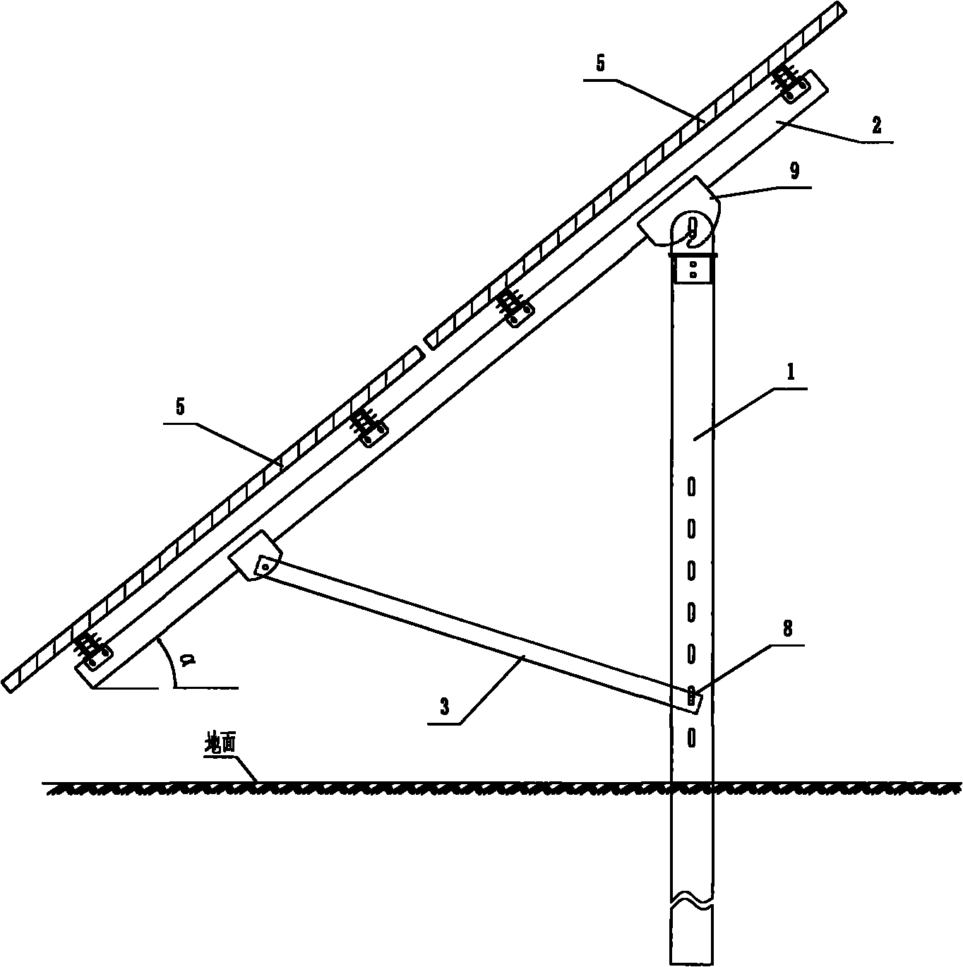Pile-column integrated ground photovoltaic bracket
