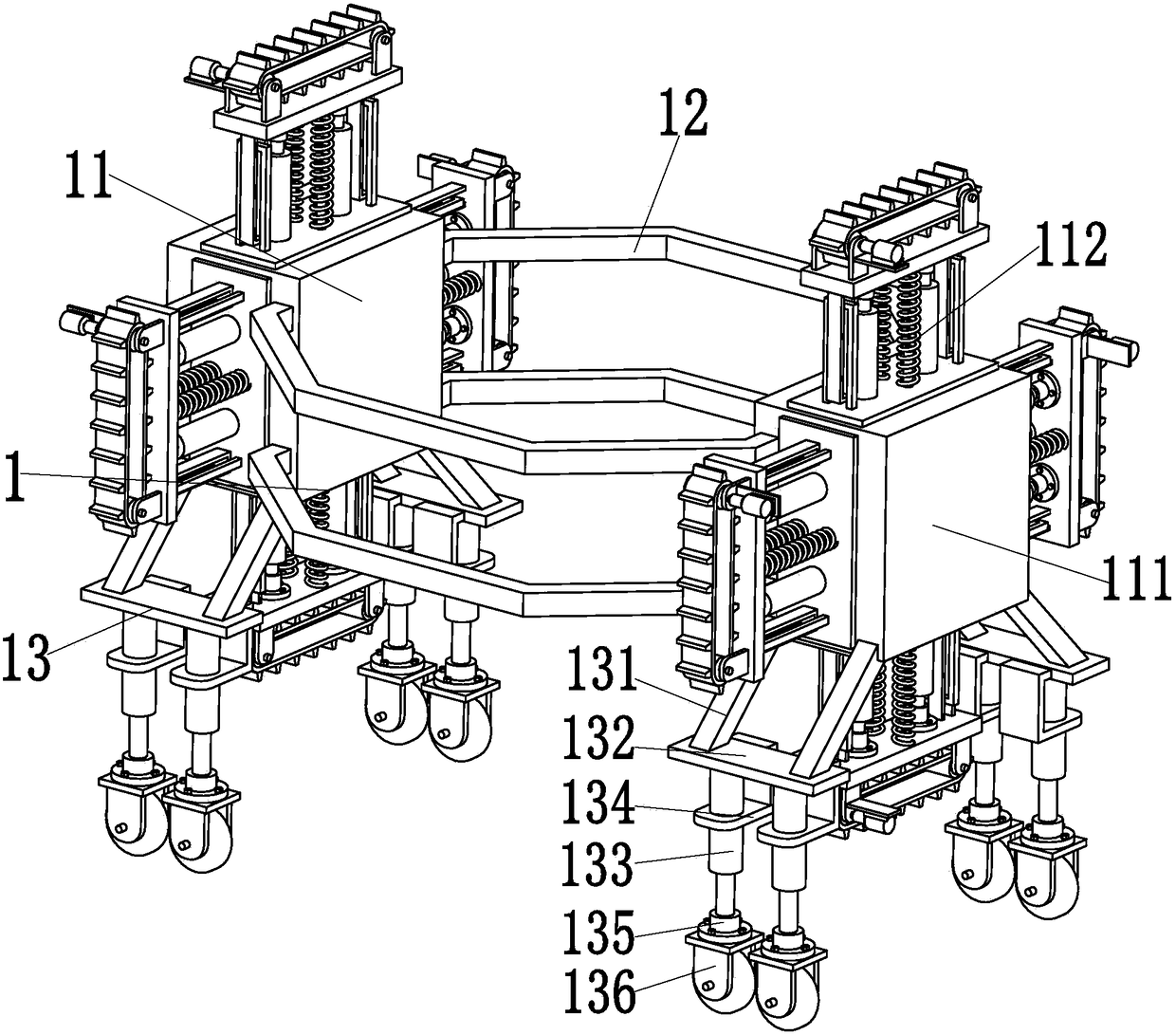 A kind of oil pipeline inner wall cleaning machine with self-stable walking function