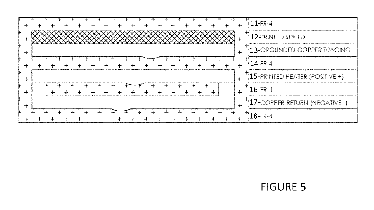 Printed shield with grounded matrix and pass through solder point systems and methods