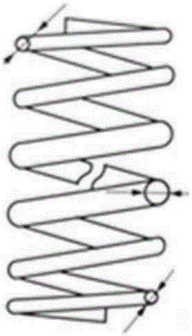 Helical spring with arc center line and independent suspension structure