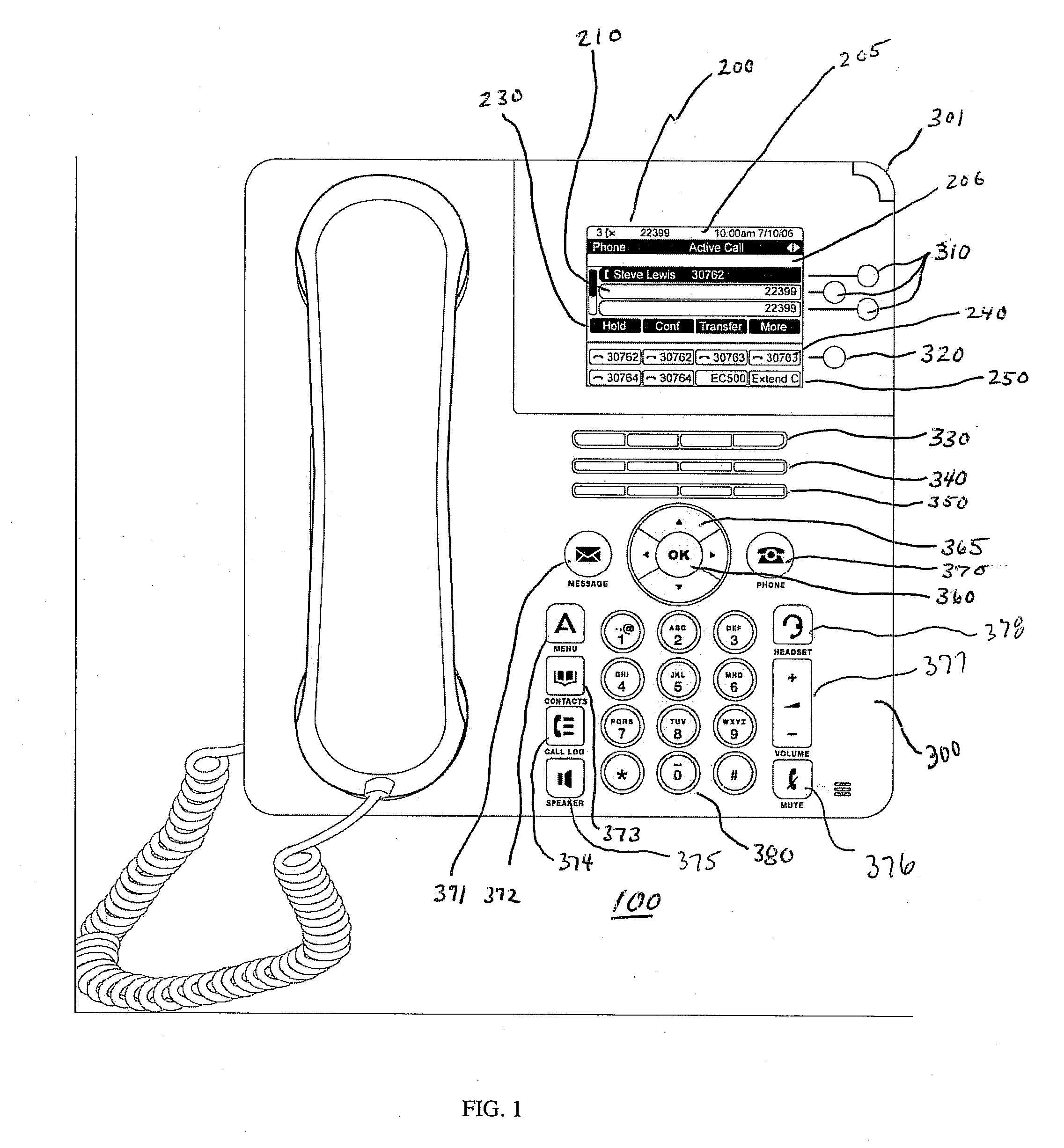 Telephone with Enhanced Function Display and Selection Ability