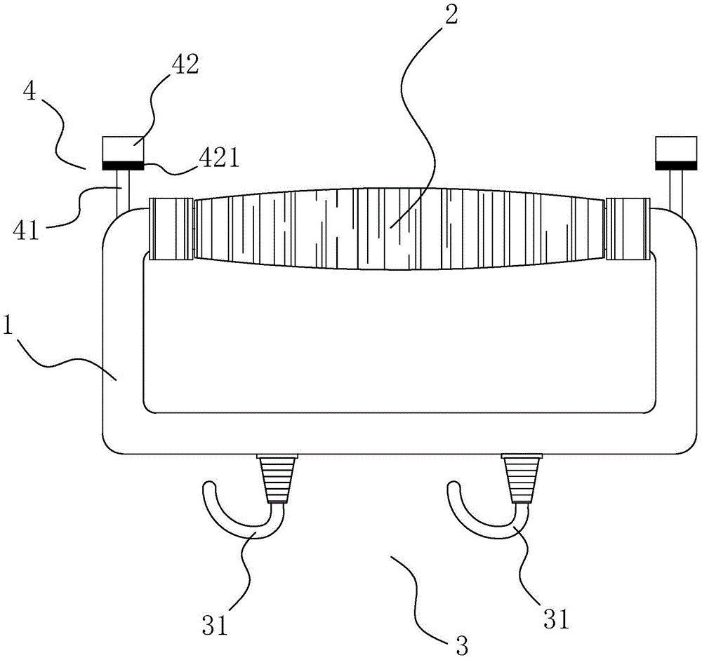 Magnetic type plastic bag carrying device