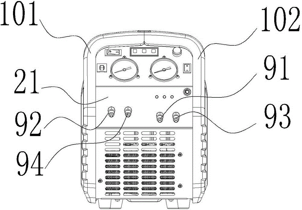 Full-automatic four-port recycling machine and using method thereof