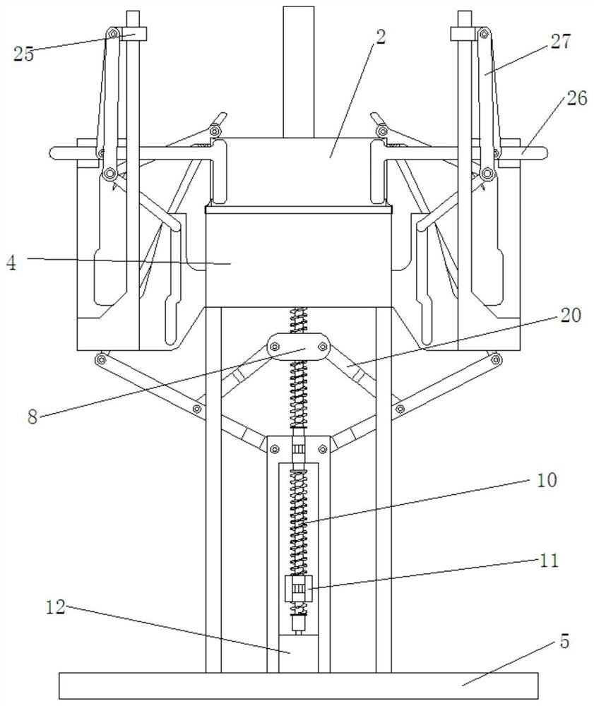 Laminating device and method for connecting rod pushing type stepped paper box packaging paper