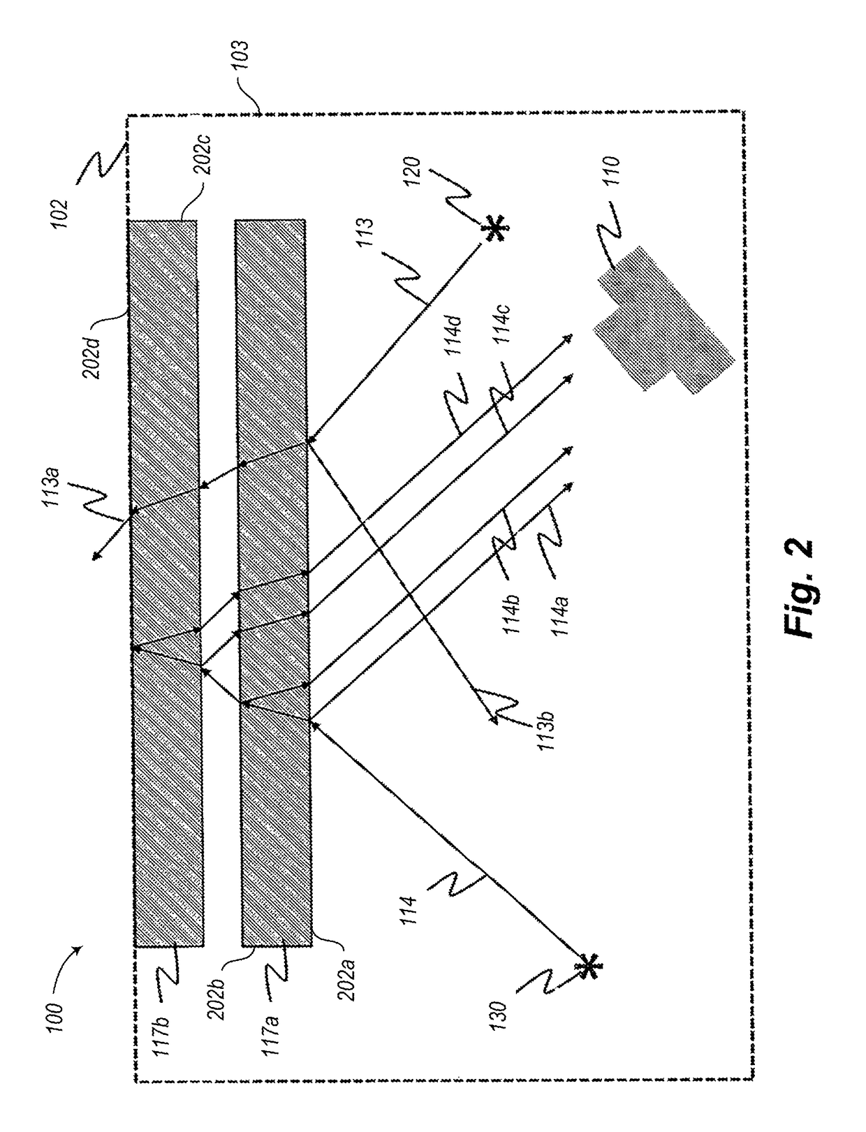 Data collection system and method that detect electronic device displays via fresnel patterns