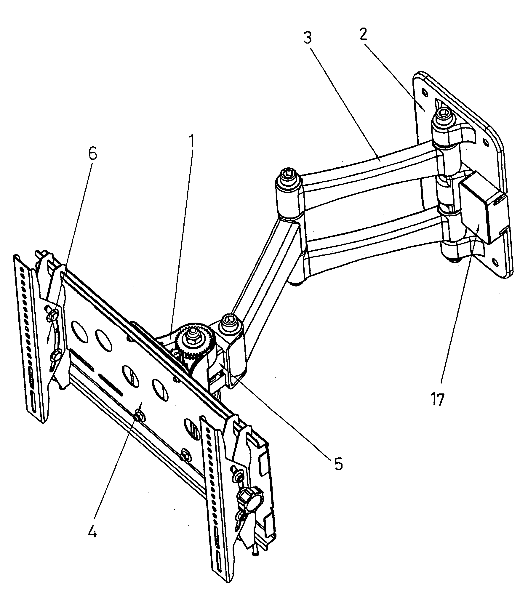 Wall-mounting support assembly for flat-panel monitor