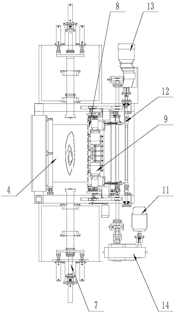 Clamping-shaft and non-clamping-shaft integrated rotary cutting machine for composite pressure bar
