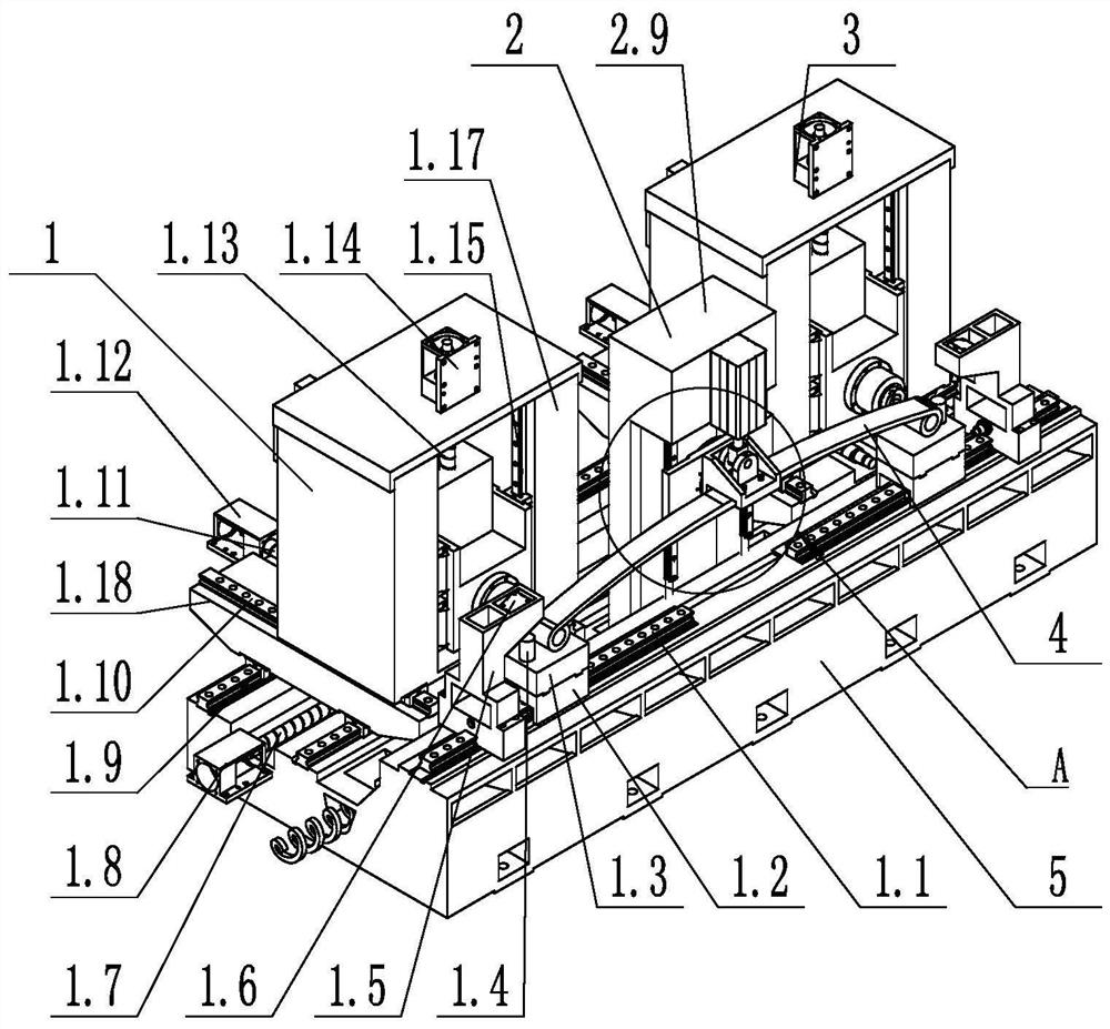 Leaf spring automatic centering double-head lifting lug boring equipment