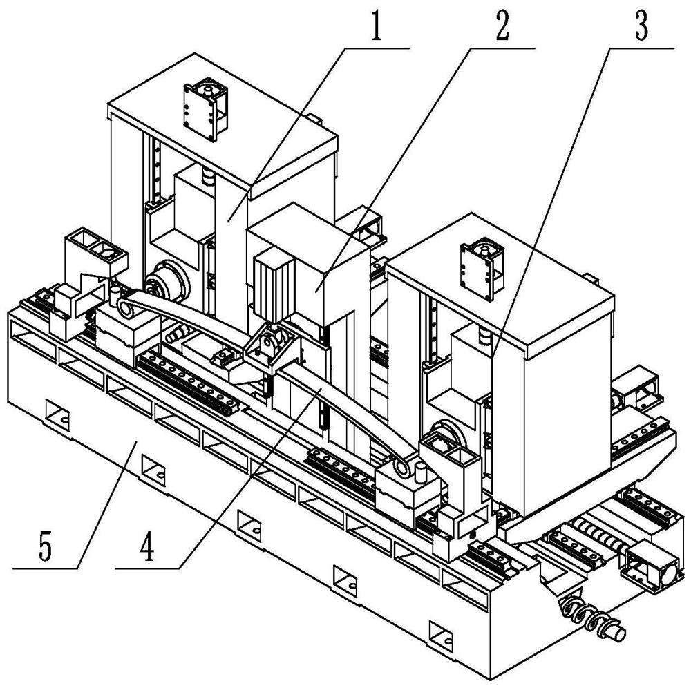 Leaf spring automatic centering double-head lifting lug boring equipment