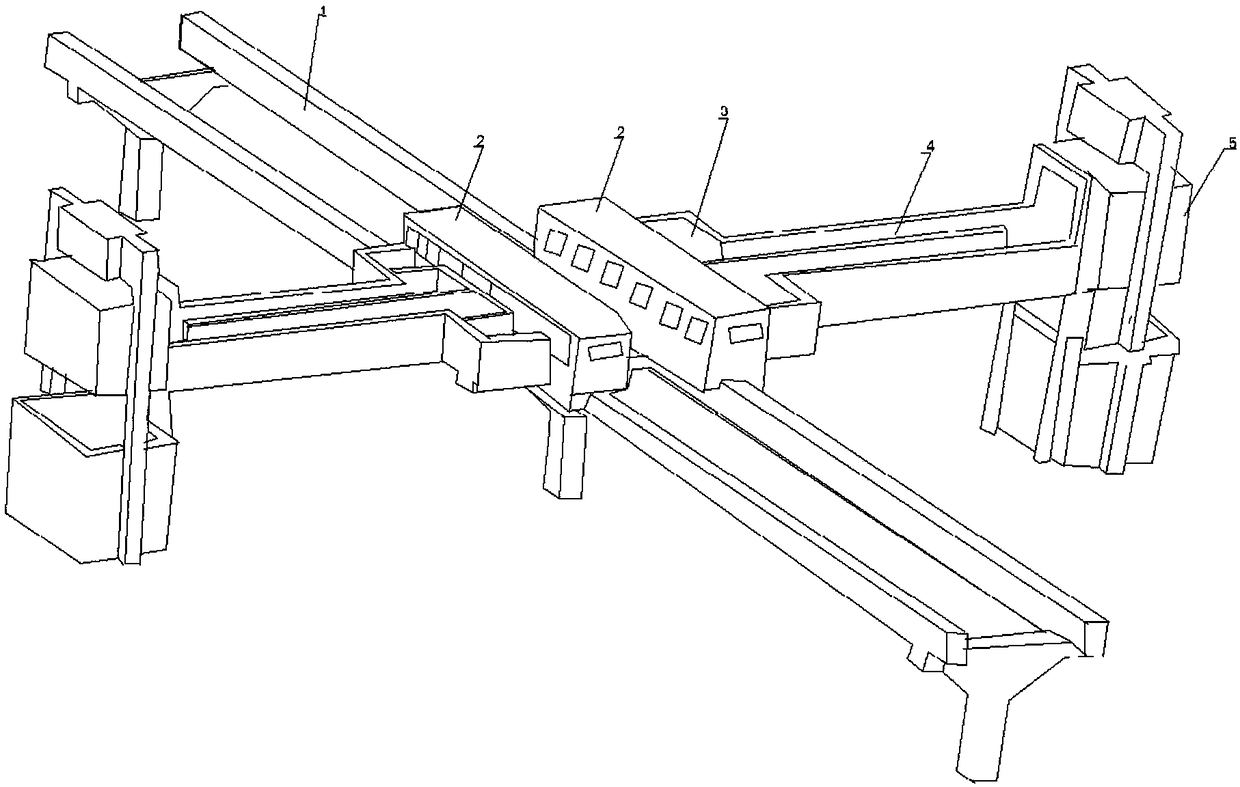 Barrier-free overhead public traffic vehicle get-on and get-off system