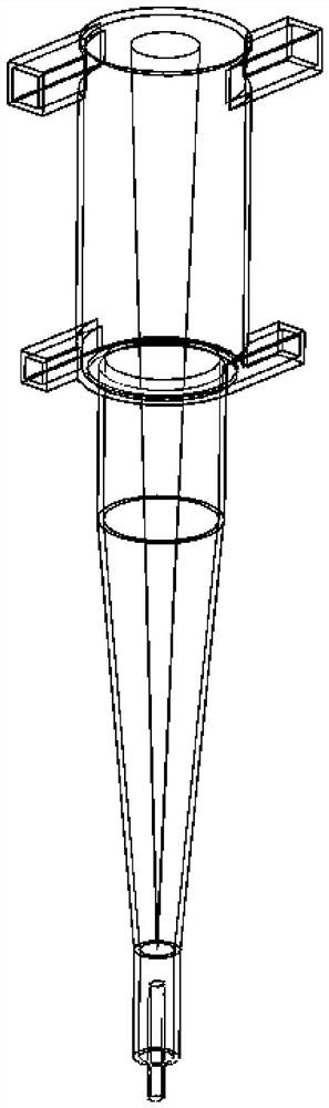 Three-phase cyclone separator with diversion cone in center