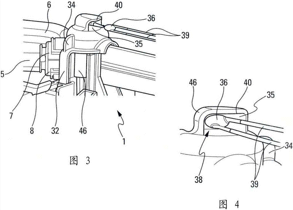 Motor vehicle washer fluid distribution device and wiping system