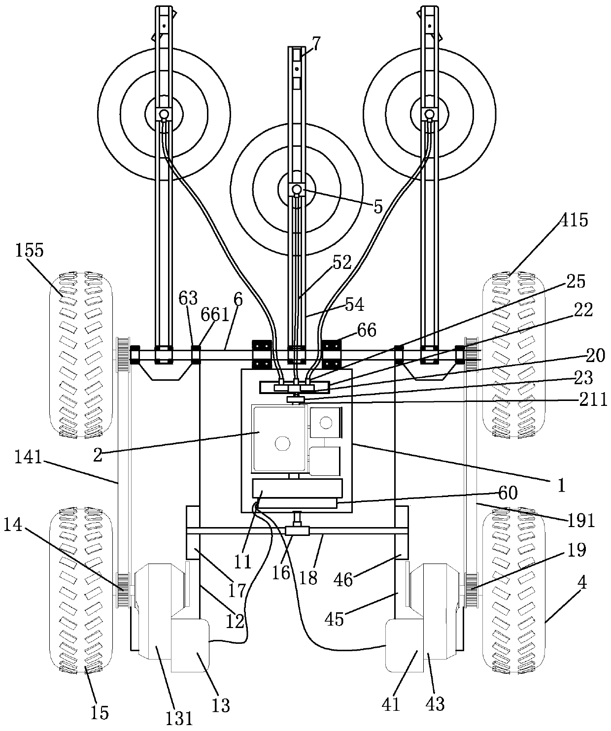 Flexible-shaft transmission all-terrain remote control mower